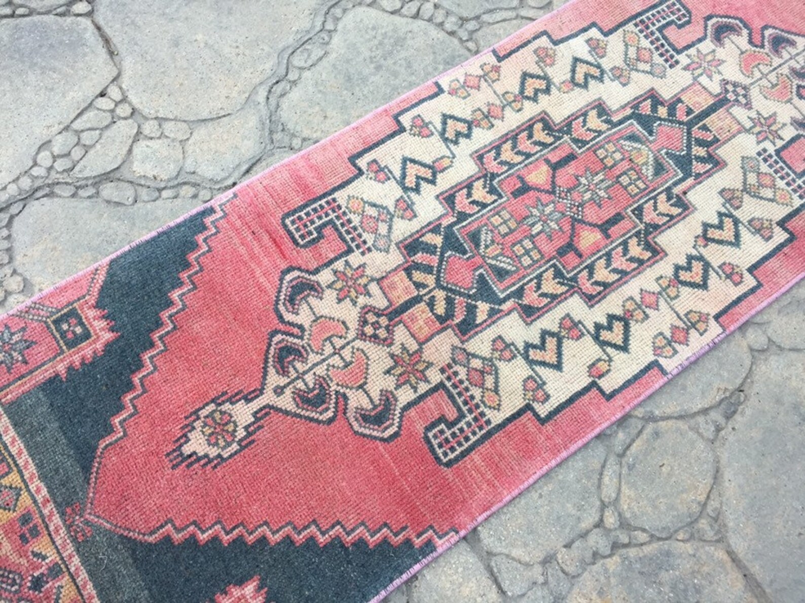 Area Rug Navy Blue Rug Boho Runner Rug Kitchen Rug Runner Etsy