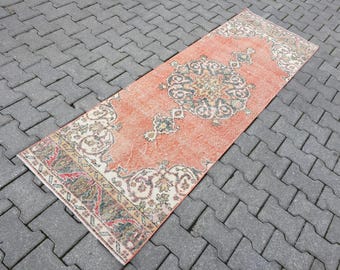 Handwoven Vintage Turkish Rug: Bohemian Entryway Runner (2’3 x 7’4 ft)