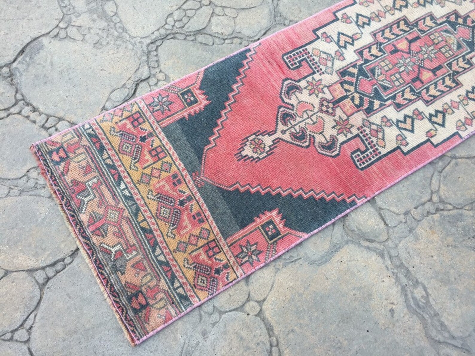 Area Rug Navy Blue Rug Boho Runner Rug Kitchen Rug Runner Etsy