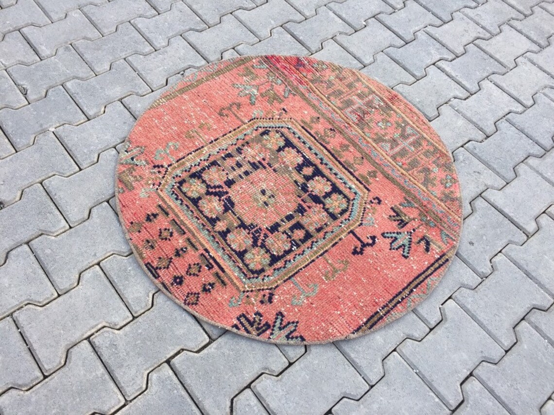 Round Rug Turkish Rug Rug Kitchen Rug Carpet Rug Round Etsy