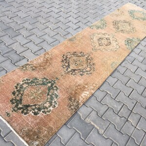 FREE Shipping, Bohemian Design Rug Runner, Vintage Muted Color Runner, Oushak Rug Runner, Turkish Carpet Rug, 2&#39;6&quot; X 11&#39;6&quot; ft / 80 X 355 Cm