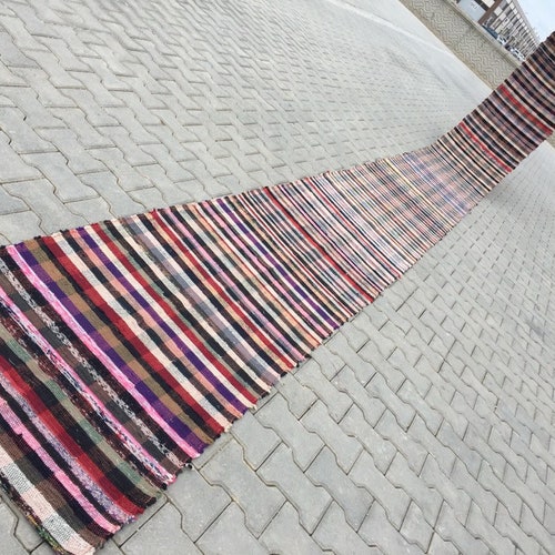 Oushak Stair Runner Vintage Rag Rug Extra Long Runner Etsy