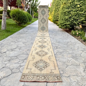 Handwoven Wool Stair Runner Rug: Vintage Ethnic Hallway Rug 2.4 x 21.5 ft Extra long Runner for stair DELIVERED DUTY PAID