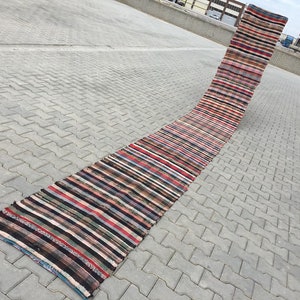 Cotton Long Rag Rug Runner, Vintage Rag Rug, Rag Rug Runner, 70 X 600 Cm / 2’3” X 19’7 ft, Cotton Rug Runner, Stair Kilim Runner, Long Rugs