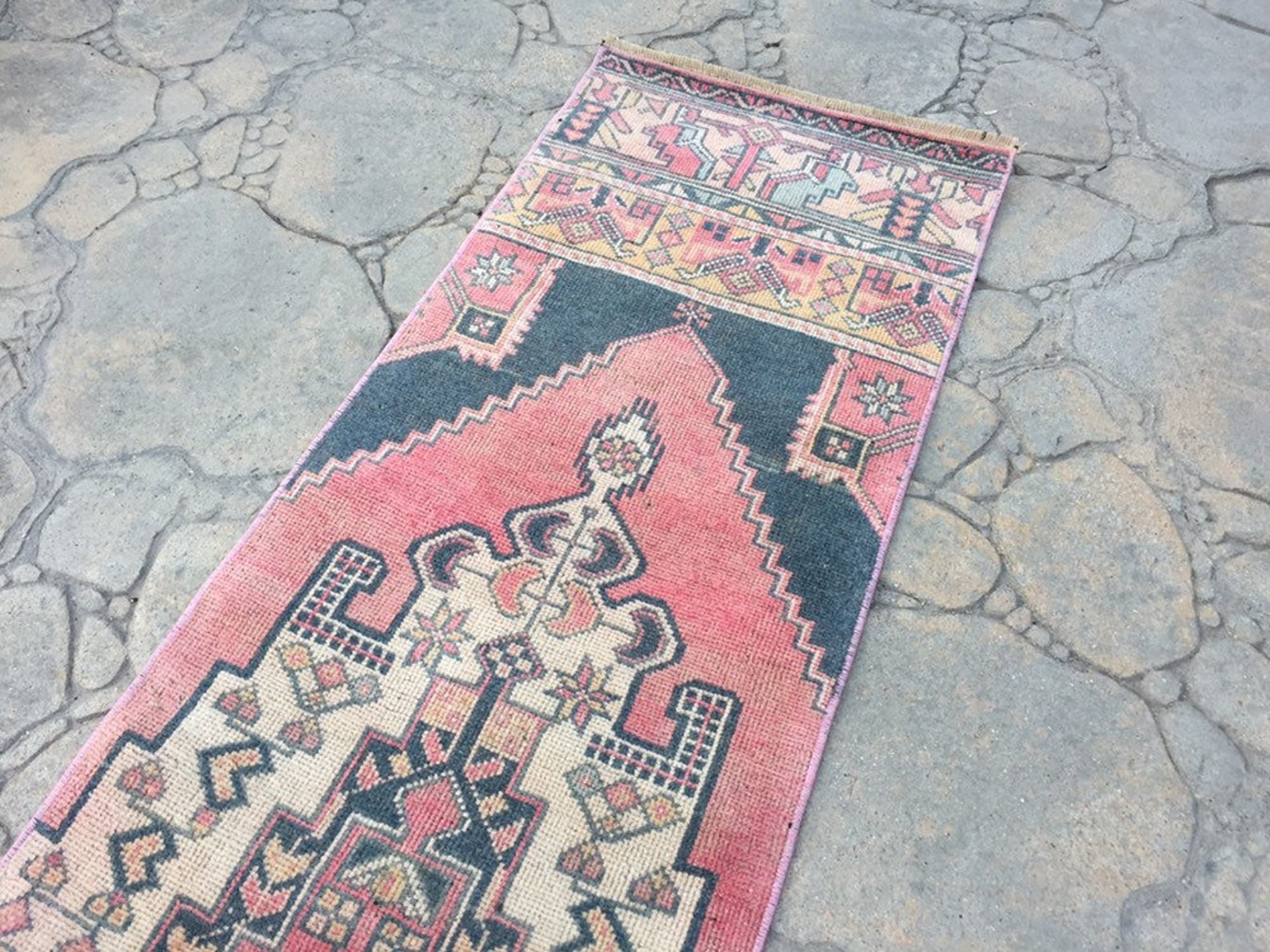 Area Rug Navy Blue Rug Boho Runner Rug Kitchen Rug Runner Etsy