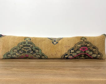 12X53 Entryway Long Bech Lumbar, Farmhouse Home Decor, Country Bed Decor, Furniture Bed Cushion, Extra Long Pillow