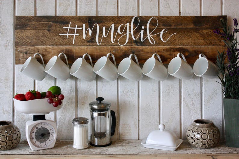 Coffee Mug Wall Rack Lover Decor Holder Image 0