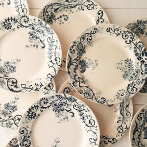 Antique French Ironstone Plate Choisy Le Roi Sevigne Blue