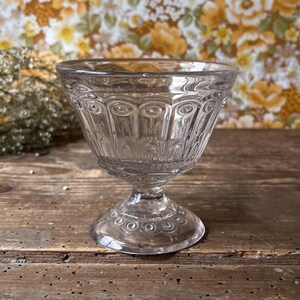 Vintage French Blown Glass Coupe, Pedestal Bowl Small Footed Bowl