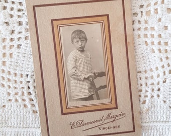 French School Boy Portrait Photograph Cabinet Card