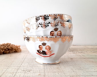 Small MONACO White Porcelain Bowl Vintage Limoges Cafe au Lait Bowl, Monaco Principality Coffee Bowl, Princess Grace Souvenir, for ONE