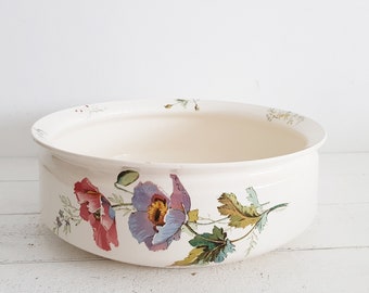 Wash Basin Antique Villeroy and Boch, Poppies, Shabby Chic Bathroom Decor,Wash Basin Table Large Ceramic Bowl,French Country Decor,Numeroted