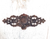 Large French Cast Iron Pediment Furniture Hardware Ornaments Decoration Architectural Salvage