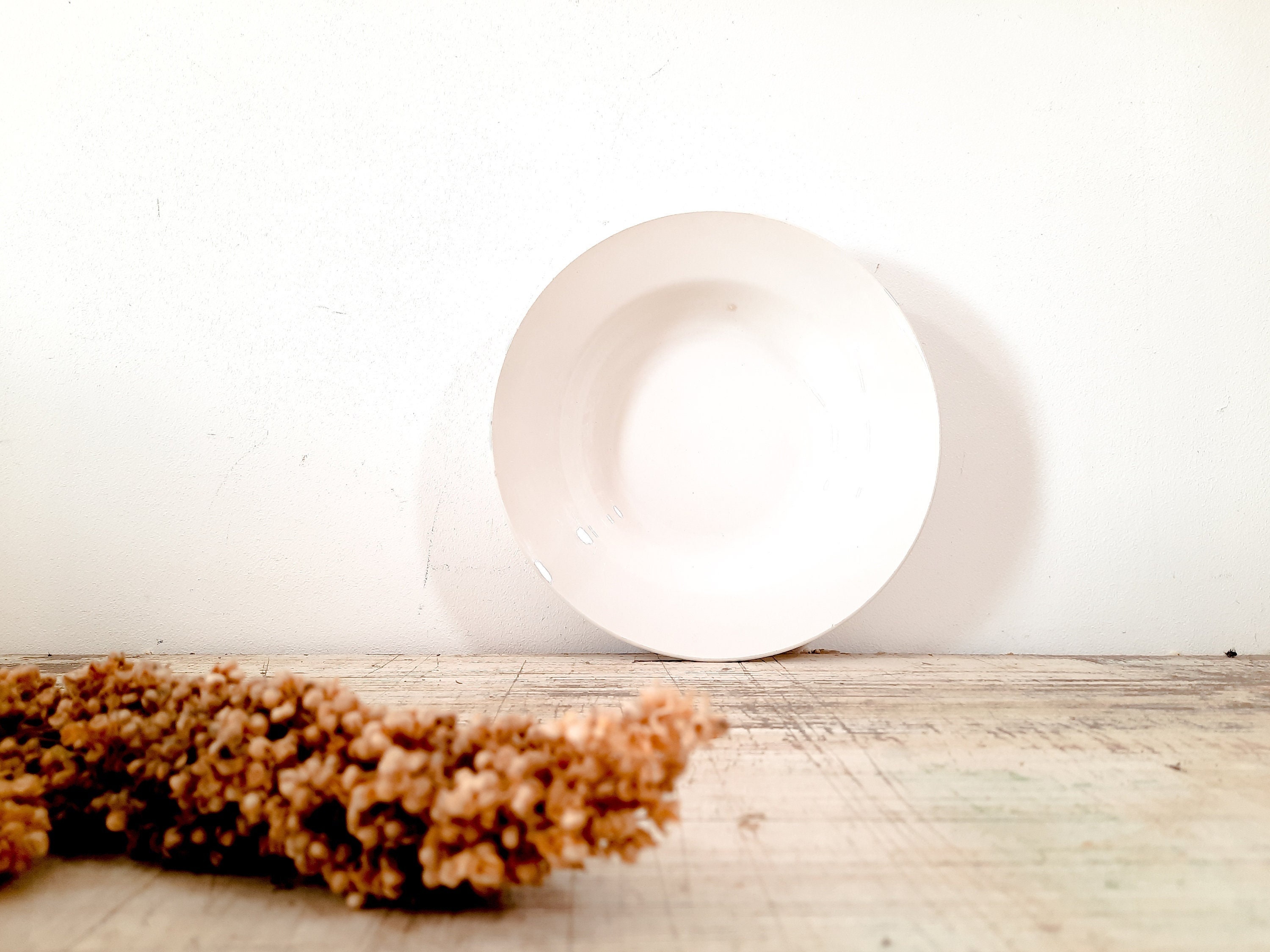 Français Antique White Ironstone Bowl Plate Digoin Sarreguemines Plaque Céramique, Blanche,