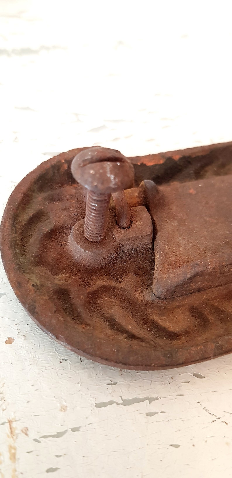 French Art Nouveau Cast Iron Mailbox Antique Door Letter Slot Architectural Salvage