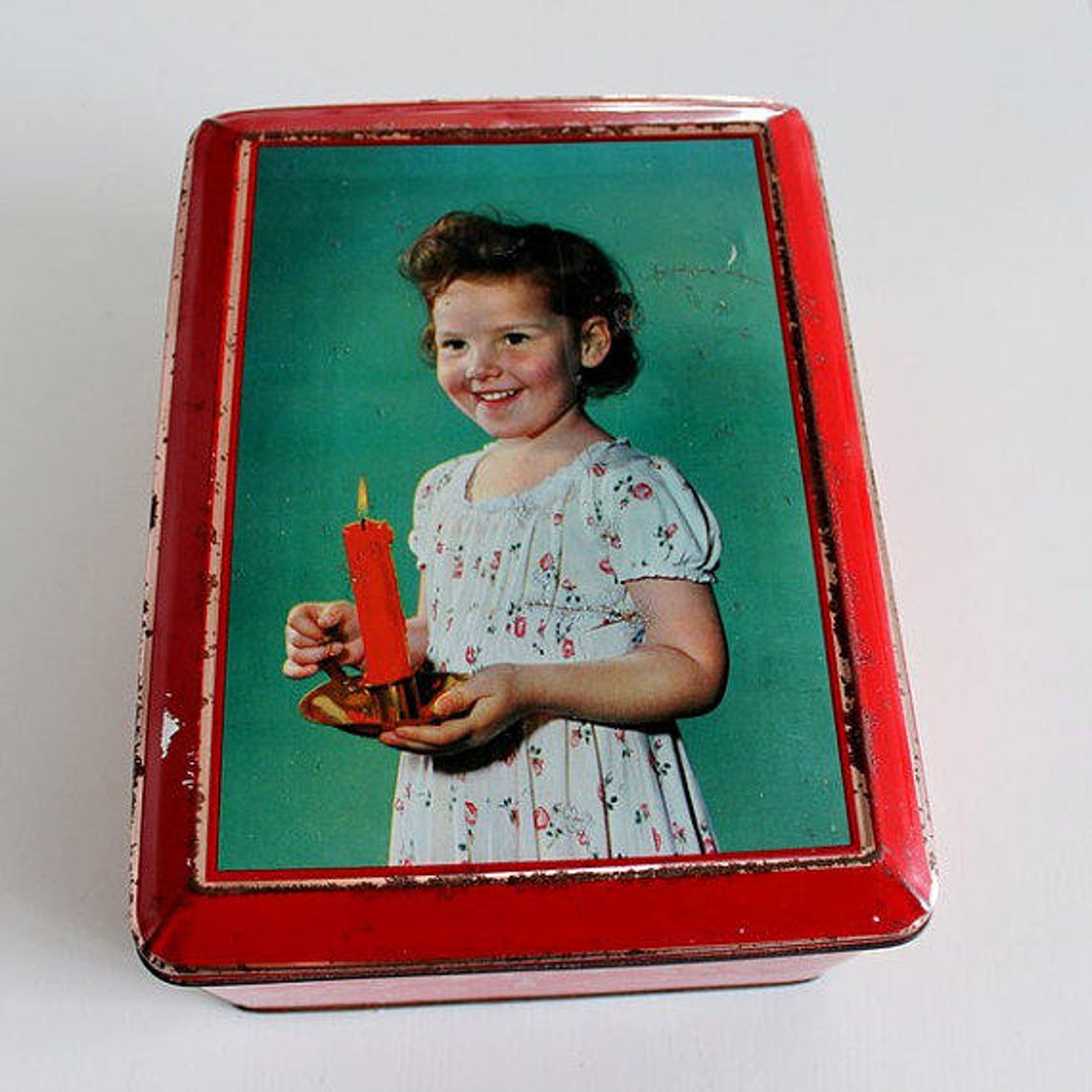 French Vintage Tin Box With Lid Decorative Tin Container 1950s Etsy