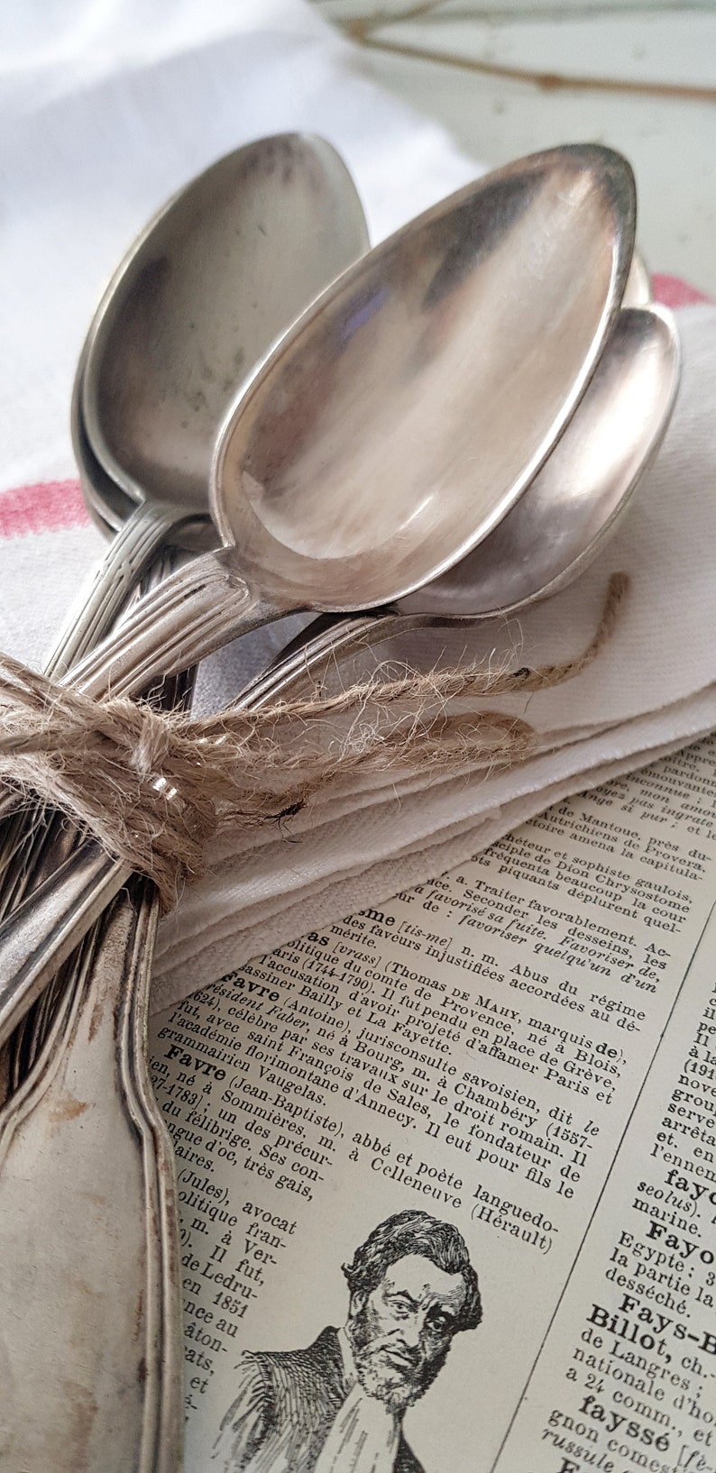 Set of 7 Antique Silver Plated Table Spoons French Flatware Etsy