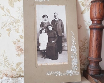 Antique Family Portrait Photograph Belle Epoque Home Decor