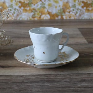 Handpainted Gold Porcelain Victorian Cup and Saucer, Limoges China Tableware 19th, Espresso Coffee  Cup Porcelain, Porcelaine de Paris