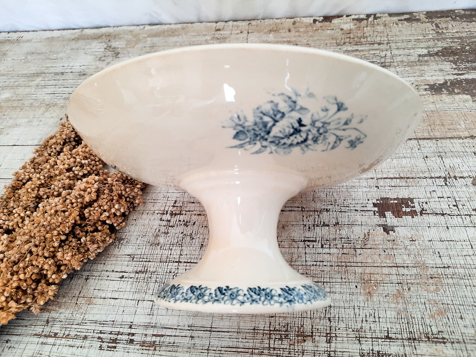French Ironstone Compote Dish From Luneville Violette 1875 Etsy