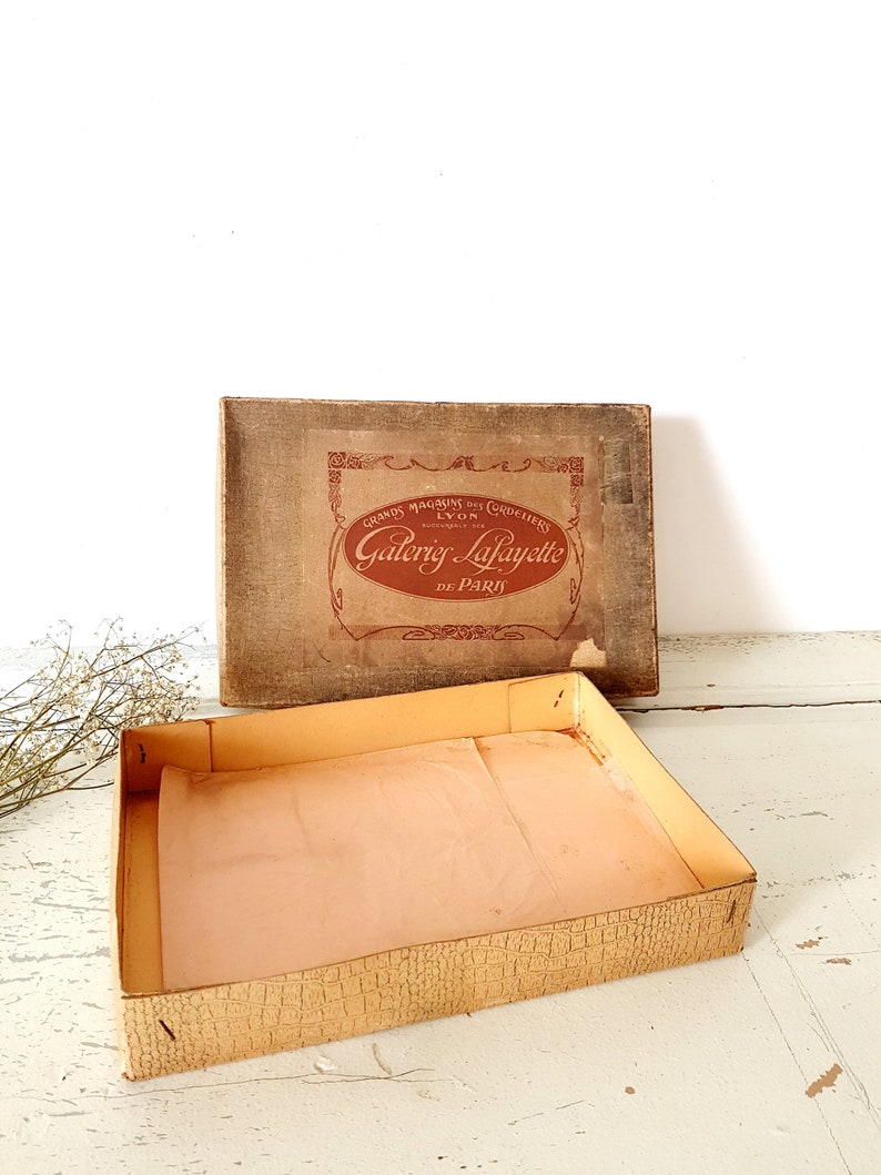 Antique French Box Galeries Lafayette Paris Decorative Box Etsy
