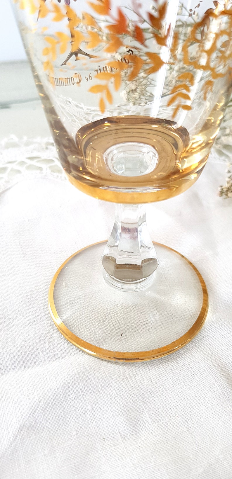 Set of 2 Communion Glasses French Vintage Memory of Communion Etsy