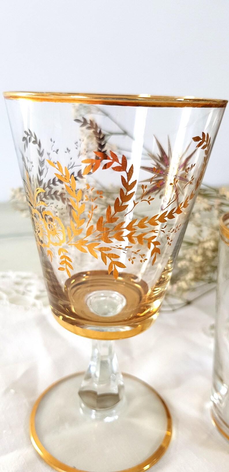 Set of 2 Communion Glasses French Vintage Memory of Communion Etsy