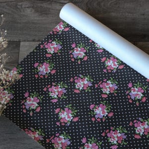 Carta da parati floreale rosa stampata antica, carta da parati italiana anni '60, per progetti, originale, nuova, vecchia scorta