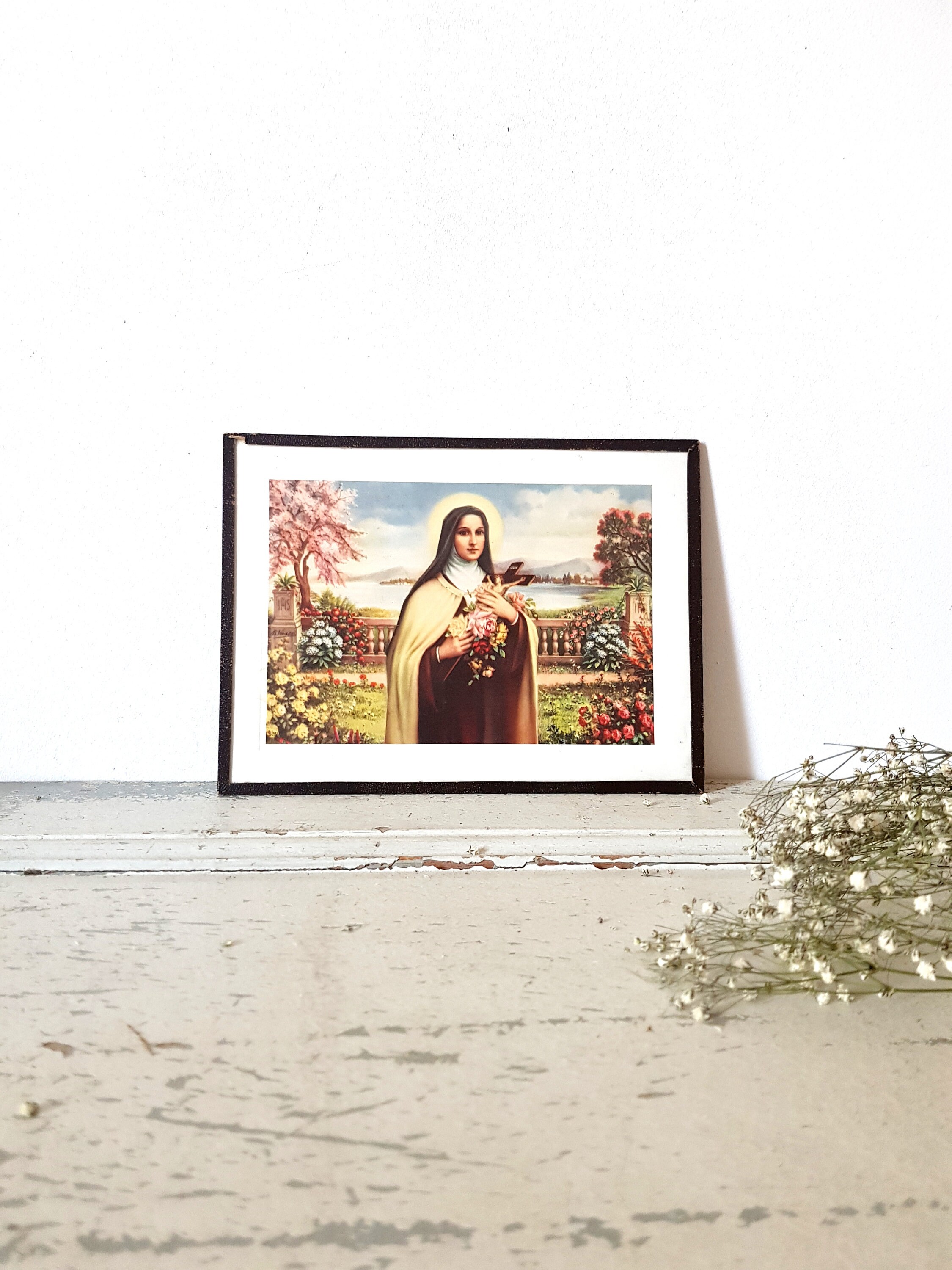 Antique Framed St Therese of Lisieux Print Religious Wall - Etsy