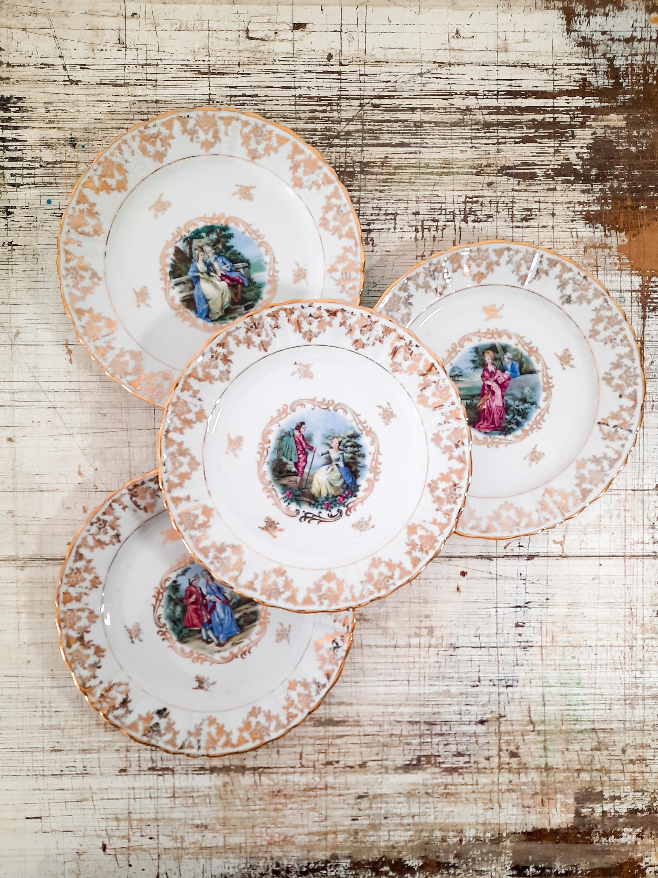 Vintage White Porcelain Fragonard Plate, Limoges Plates, Marie Antoinette Plate, Dinner Plate French Vintage China, Flat Plate, For ONE