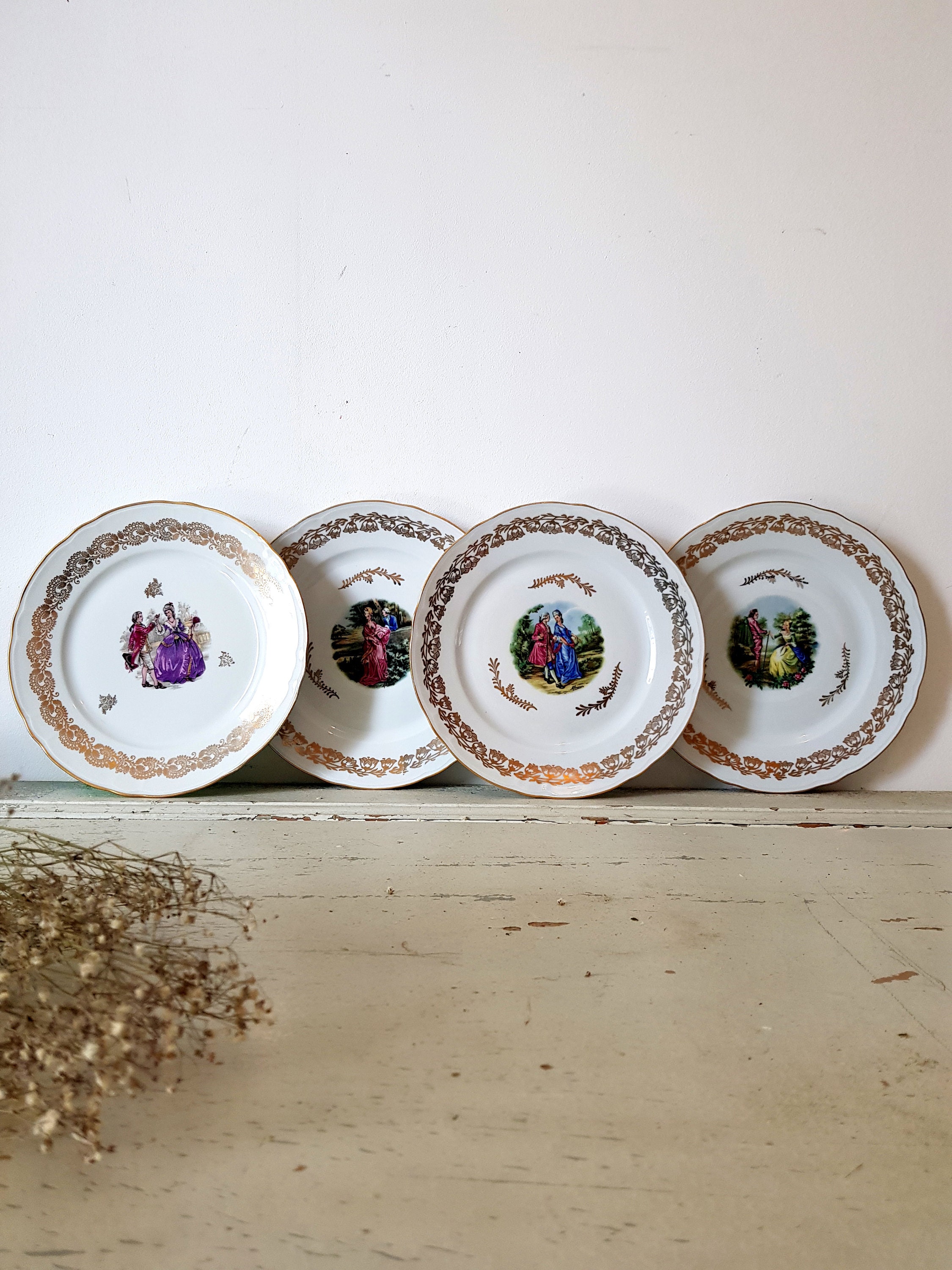 ロワイヤルリモージュマリーアントワネットデザート/サラダプレート2枚組A