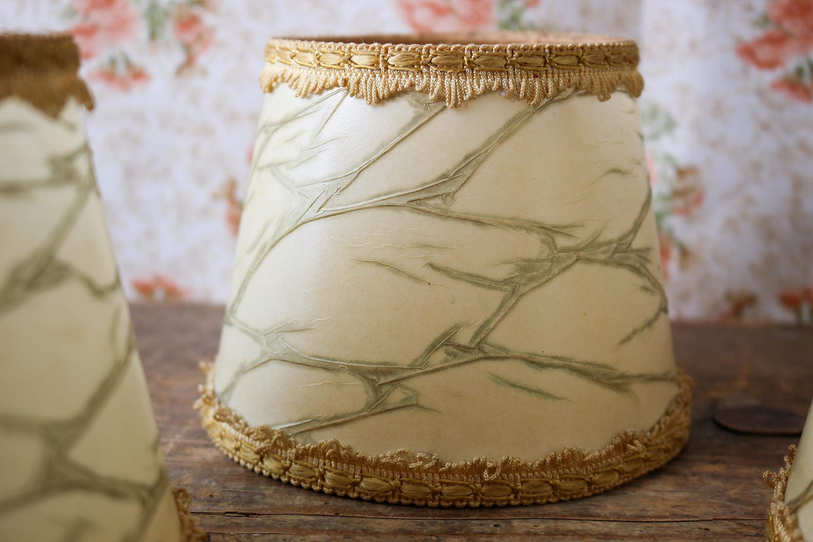 Set of 3 Marble Lampshades Vintage, Paper Lamp Shade, Lampshade Rustic ...