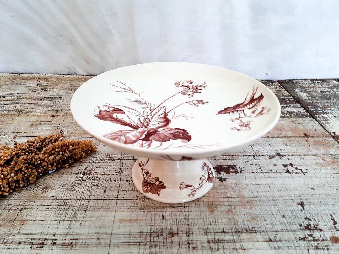 Large French Ironstone Compote Dish From Luneville Keller and Guerin