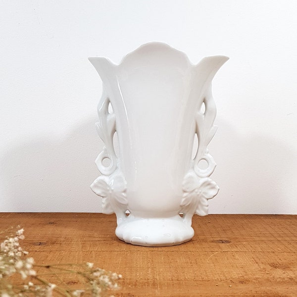 Antique French White Porcelain of Limoges Wedding Vases Ceramic Bridal Flower Pot