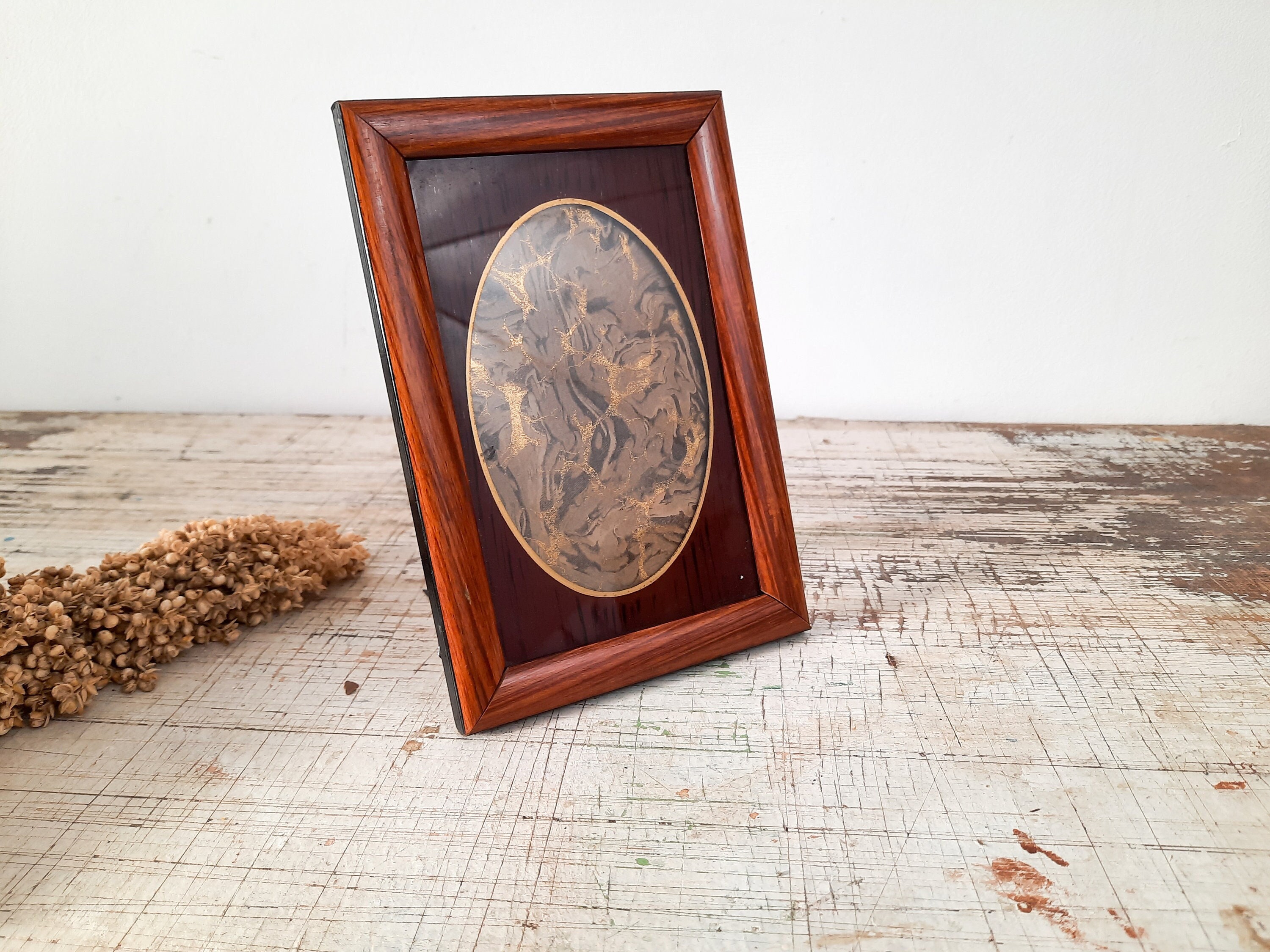 Français Cadre Photo Vintage Support de en Bois, Petit Support Photo,