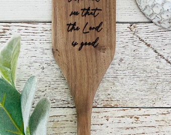 Taste and See that the Lord is Good Wooden Spoon | Catholic Home Decor | Engraved Wooden Spoon | Christian Kitchen Decor