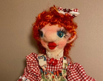 Handmade Crochet Art Doll: “Penny Blossom” Collectible, 14"