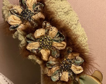 Gehäkelter Fedora Puppenhut im OOAK Vintage Style