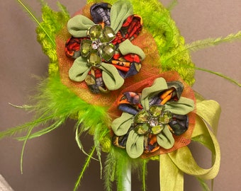 Handmade Lime Green Fedora Doll Hat: OOAK Crochet Accessory