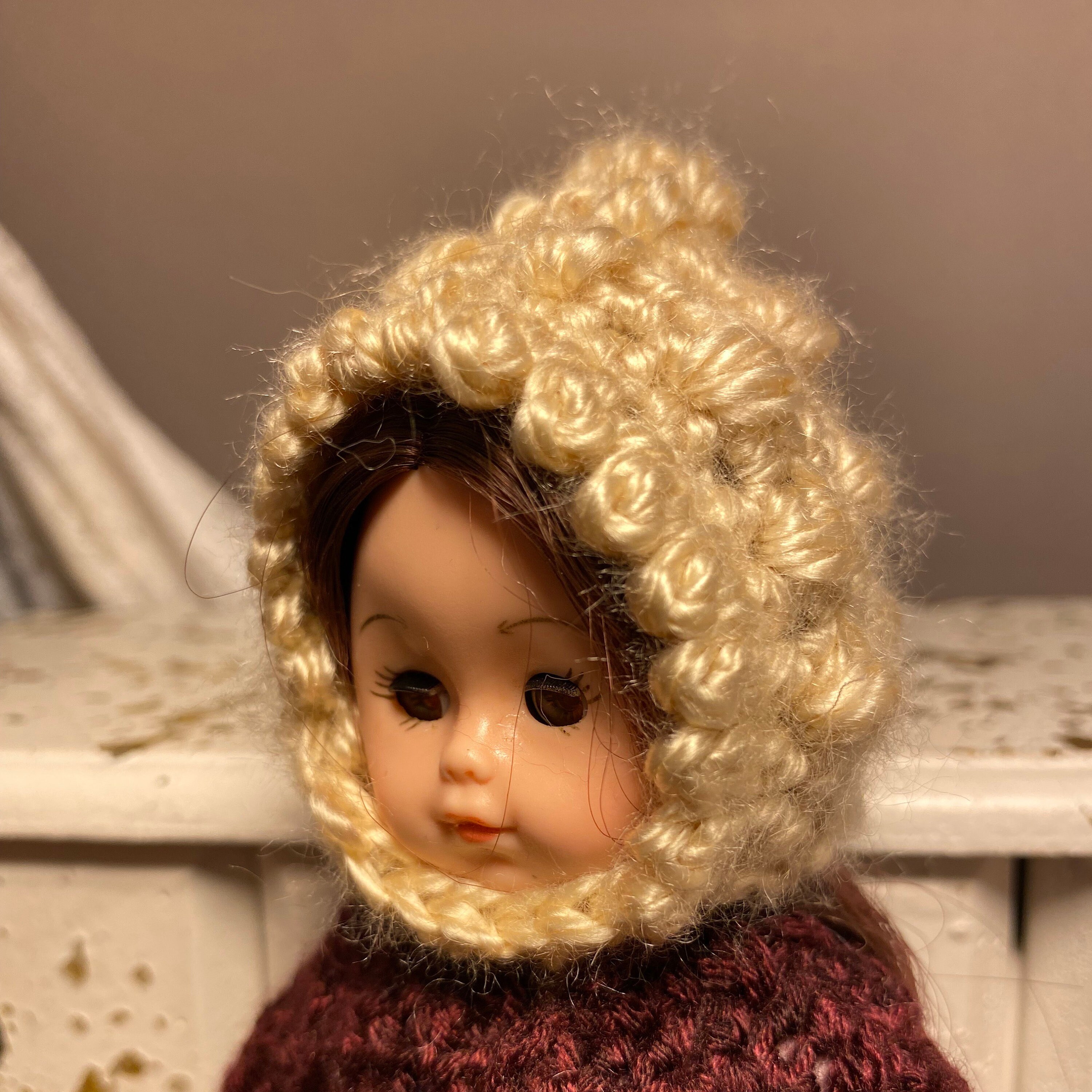 Vanilla Delight Doll Hat, Ooak, Handcrafted, Pixie Style