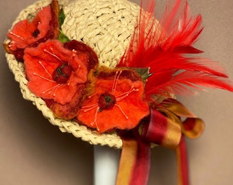 Poppy place Puppenhut, Unikat, handgearbeitet, gehäkelt, Puppenaccessoires im Haubenstil