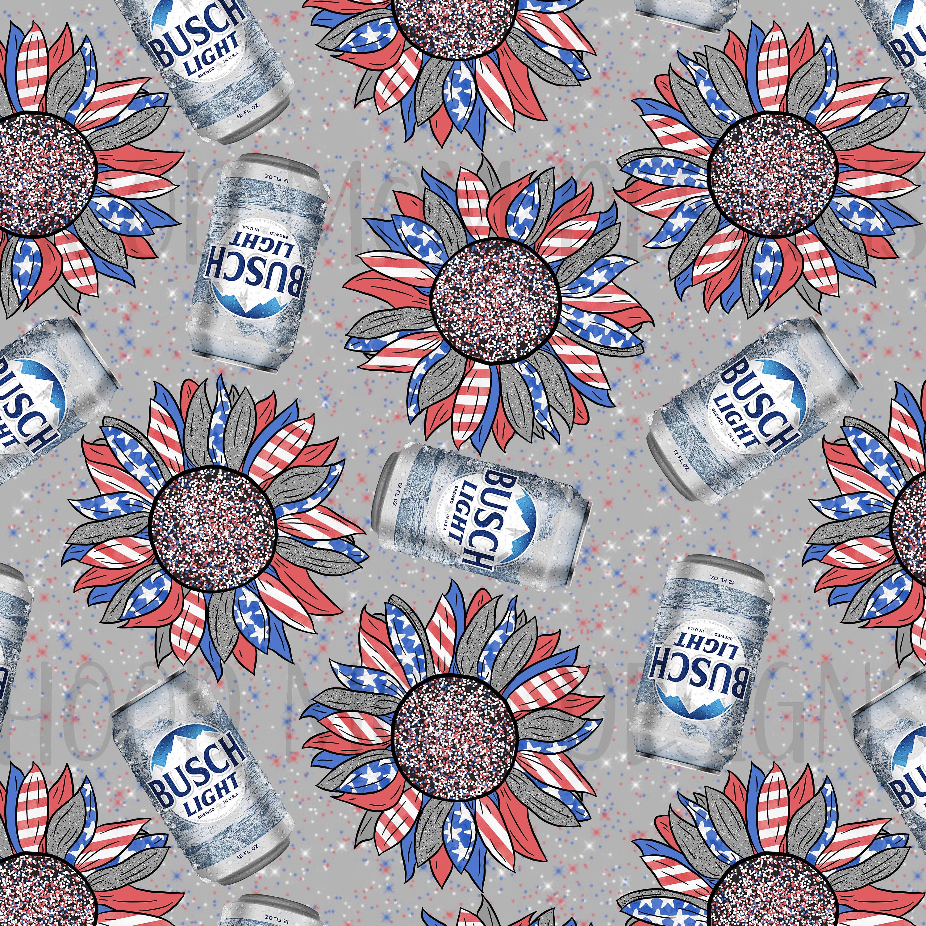 Busch Light Sunflower, Red White Blue, 4th of July, Patriotic, Beer ...