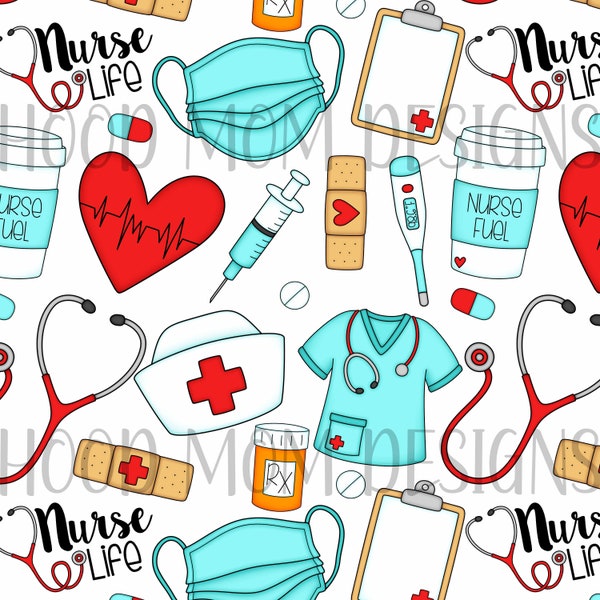 Nurse Life Medical Seamless Pattern