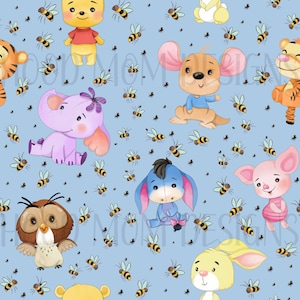 Winnie the Pooh & Friends, Baby, Pooh Bear Seamless Pattern