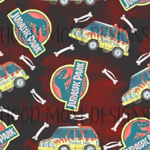 Jurassic Park, Dinosaur Bones Seamless Pattern