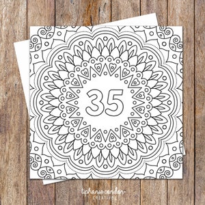 Colouring In Birthday Cards. Custom Age Birthday Card. Mandala Birthday Card. Birthday Card Female. Colouring Birthday Card. Wife Birthday