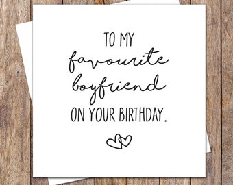 Favourite Boyfriend Birthday Card. Funny Boyfriend Card. Boyfriend Birthday Card. Birthday Card. Funny Birthday Card For Him. Gifts For Men