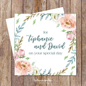 Customised Happy Couple Card. Custom Name Wedding Card. Engagement Card. Wedding Congratulations. Wedding Gift. Floral Card. Congratulations