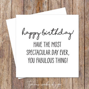 Fabulous Birthday Card. Funny Birthday Cards. Birthday Card For Her. Birthday Card For Him. Funny Birthday Card Wife. Funny Greeting Cards
