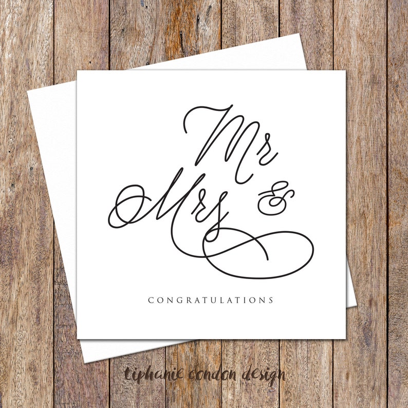 Wedding Card. Wedding Gift Card. Wedding Wishing Well Card. Mr and Mrs